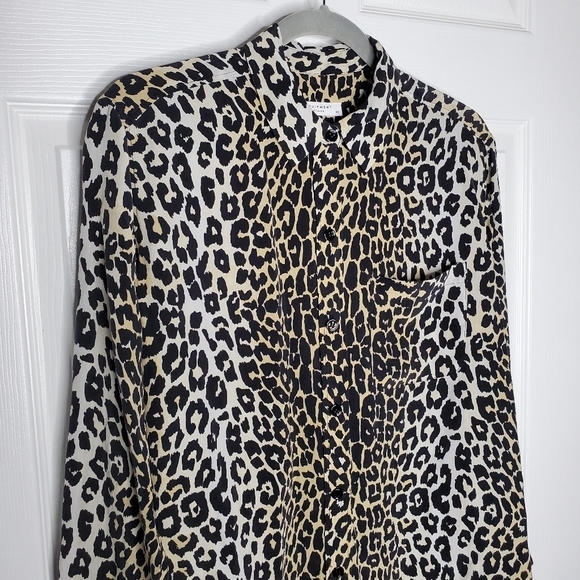 Equipment Black Cheetah Leopard Print Silk Button Down Blouse Shirt - Picture 3 of 8